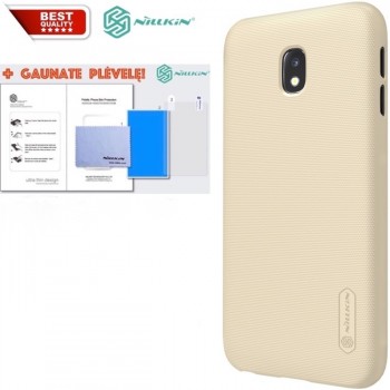 Auksinis Frosted shield serijos dėklas + plėvelė Nillkin (GALAXY J3 2017)